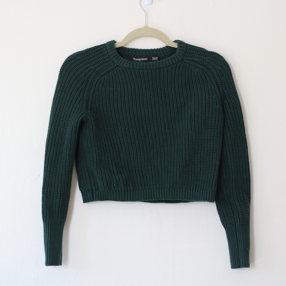 American Apparel green cropped sweater - XS